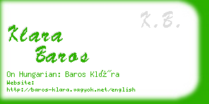 klara baros business card